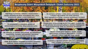 Zdjęcie poglądowe, przedstawiające plakat w związku ze zbliżającym się Dniem Wszystkich Świętych