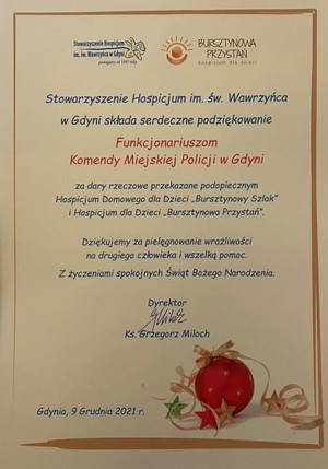 Podziękowania i życzenia z Bursztynowej Przystani