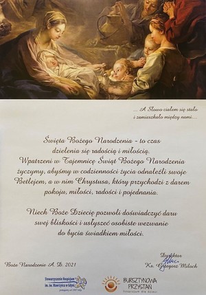 Podziękowania i życzenia z Bursztynowej Przystani