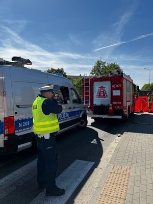 Gdynia. Policjanci pracowali przy wypadku drogowym