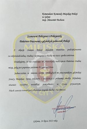 Życzenia z okazji Święta Policji