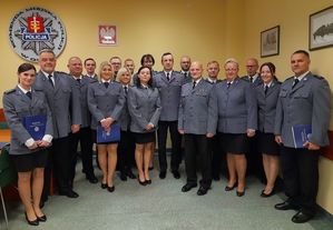 Zdjęcie przedstawiające policjantów obecnych na podsumowaniu konkursu na najlepszego dochodzeniowca