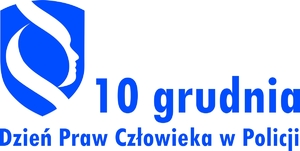 Zdjęcie poglądowe, przedstawiające plakat z napisem: 10 grudnia Dzień Praw Człowieka w Policji