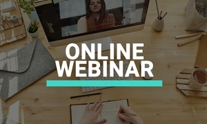 Zdjęcie poglądowe z napisem Online Webinar