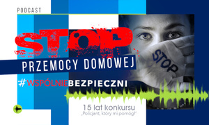 Zdjęcie przedstawiające plakat z napisem: STOP przemocy domowej