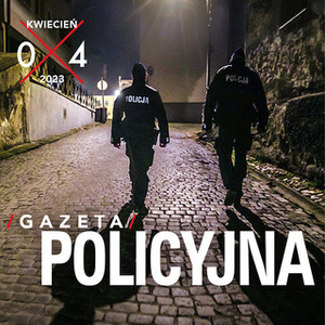 Zdjęcie przedstawiające okładkę Gazety Policyjnej, na okładce dwóch policjantów