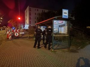 Zdjęcie przedstawiające policjantów podczas patrolowania rejonu służbowego