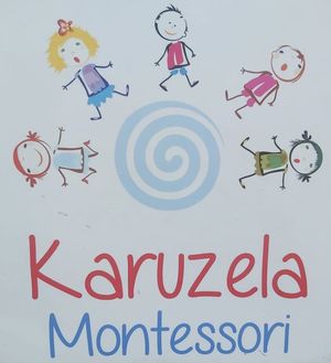 Zdjęcie przedstawiające ilustrację z dziećmi i napisem Karuzela Montessori.