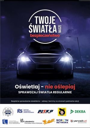 Zdjęcie przedstawiające plakat promujący akcję Twoje światła nasze bezpieczeństwo