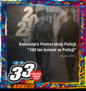 Kalendarz na 2025 rok Pomorskiej Policji &quot;100 lat kobiet w Policji&quot;.