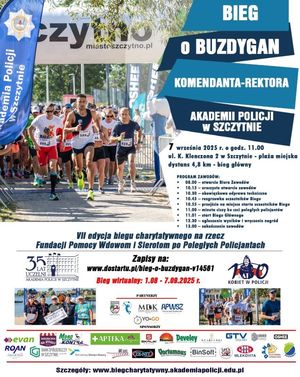 Zdjęcie przedstawiające plakat dotyczący biegu charytatywnego.