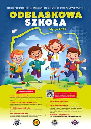 Zdjęcie przedstawiające plakat promujący konkurs Odblaskowa Szkoła 2025.