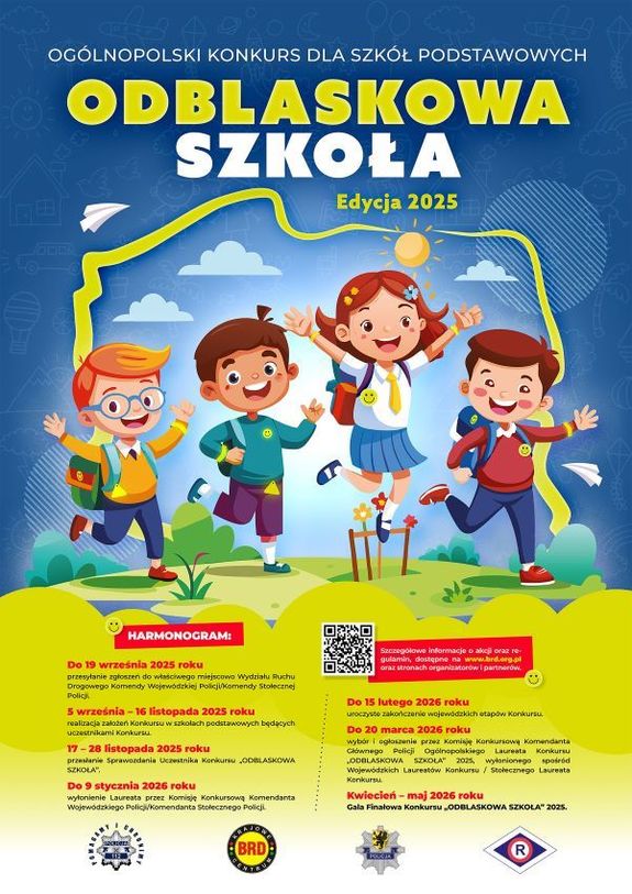 Zdjęcie przedstawiające plakat promujący konkurs Odblaskowa Szkoła 2025.