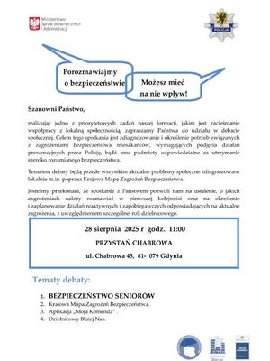 Zdjęcie przedstawiające informację, dotyczącą debaty społecznej.