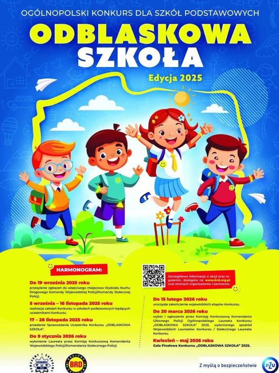 zdjęcie przedstawia promocje konkursu &amp;quot;odblaskowa szkoła&amp;quot;