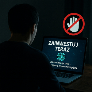 Mężczyzna przed monitorem laptopa