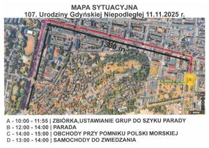 Zdjęcia przedstawiają mapę Gdyni