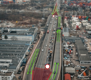 fot. Marcin Mielewski - Estakada Kwiatkowskiego-zjazdy na hutnicza - zdjęcie zdiz