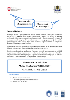 Plakat z informacja o debacie