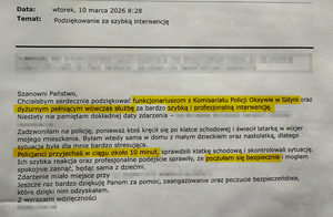 Wiadomość elektroniczna od mieszkanki Gdyni